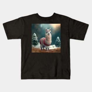 Cute Christmas Llama Kids T-Shirt